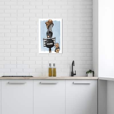Wynwood Studio Canvas Fashion and Glam Fashion Walk Friend Blue and Pastel Blue Glam Wall Art Canvas Print