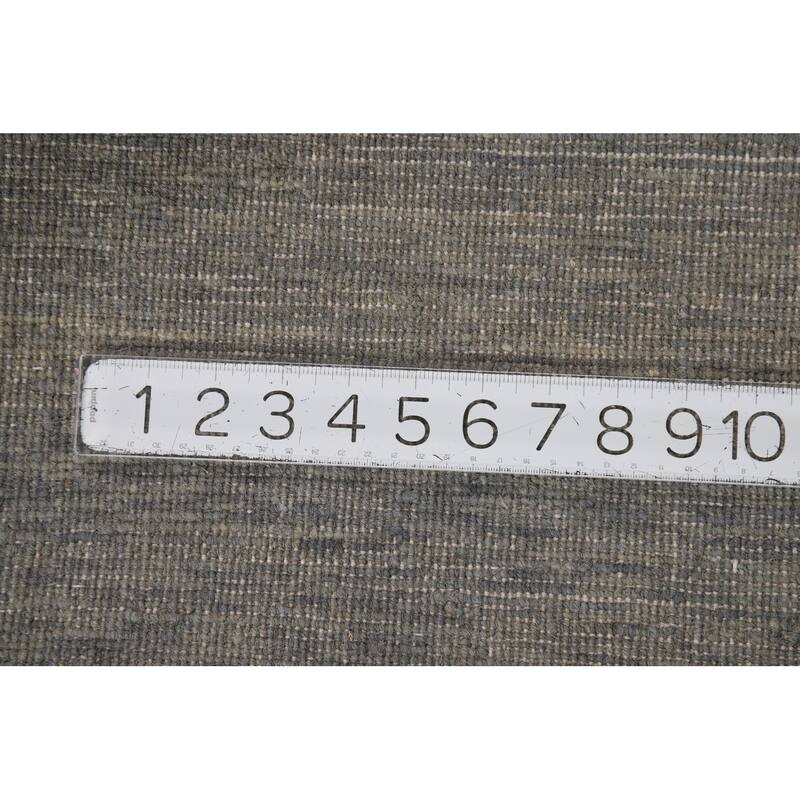 Gray Modern Gabbeh Oriental Foyer Rug Hand-Knotted Solid Wool Carpet - 3'3"x 4'10"