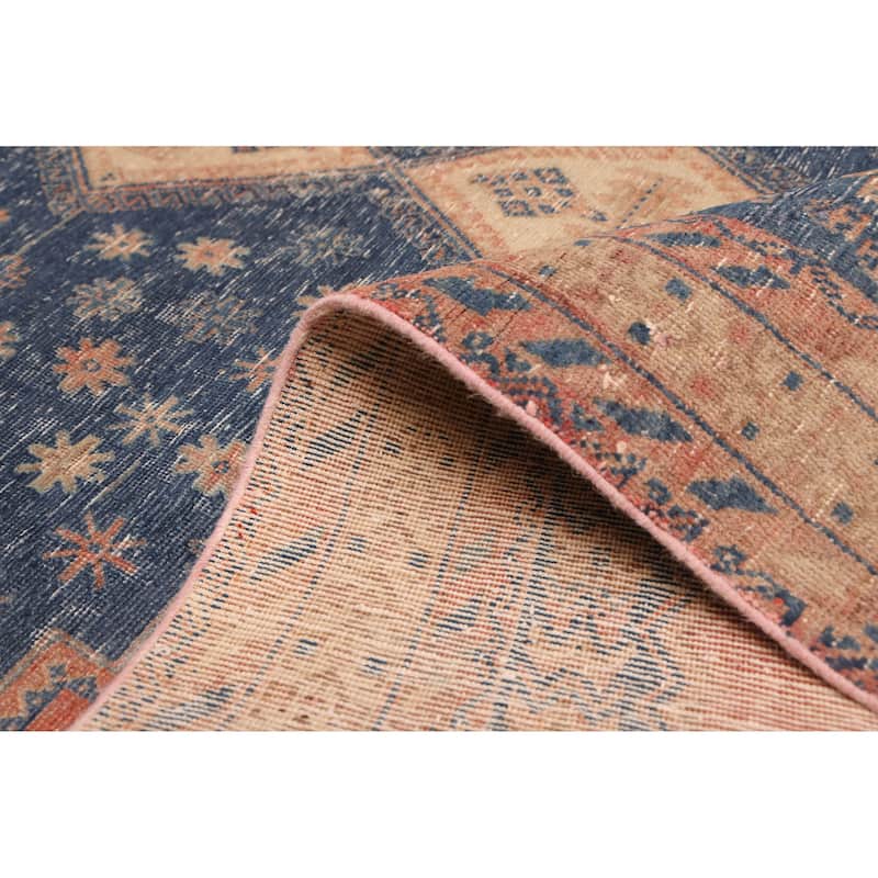 ECARPETGALLERY Hand-knotted Antalya Vintage Navy Wool Rug - 4'11 x 6'11