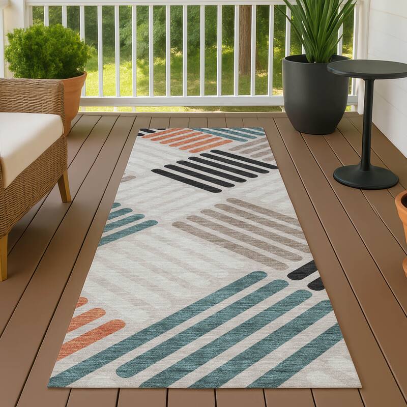 Machine Washable Indoor/ Outdoor Modern Weave Chantille Rug - Dune - 2'3" x 7'6"