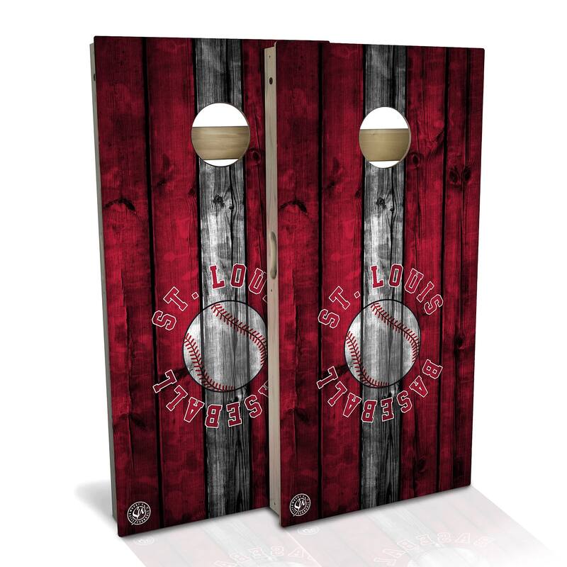 St. Louis Baseball Outdoor Cornhole Board Set - Premium 2x4 - Include Hole + Edge Lights