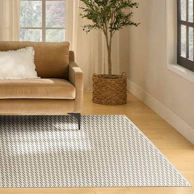 Nourison Nordic Indoor only Cream / Ivory Abstract Area Rug