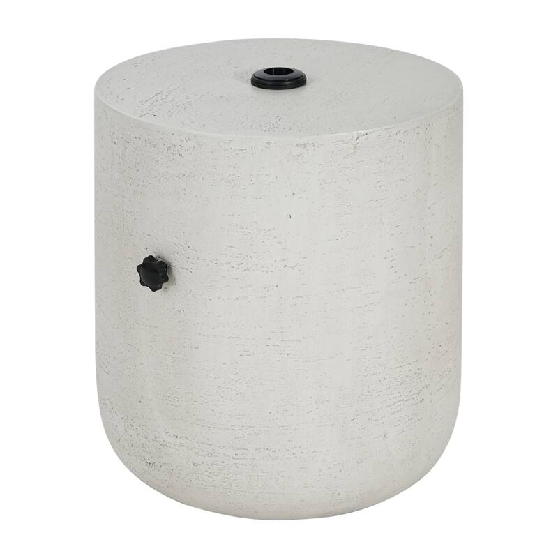 Christopher Knight Home - Modern Outdoor MGO Side Table Umbrella Base with Sand-Filling Design, Lime White Industrial Finish