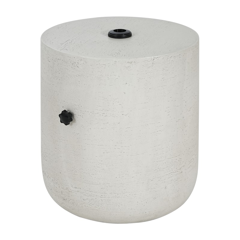Roomfitters Olga Outdoor Patio Side Table Umbrella Base with Sand Filling Design, MGO Lime White Concrete Look