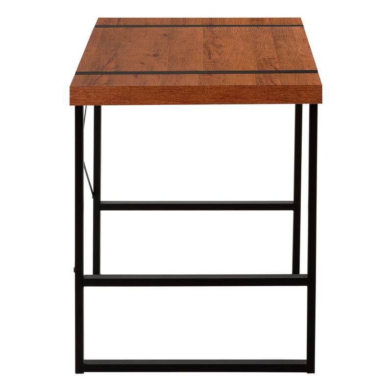 Computer Desk, Home Office, Laptop, 48"l, Work, Brown Laminate, Black Metal, Contemporary, Modern