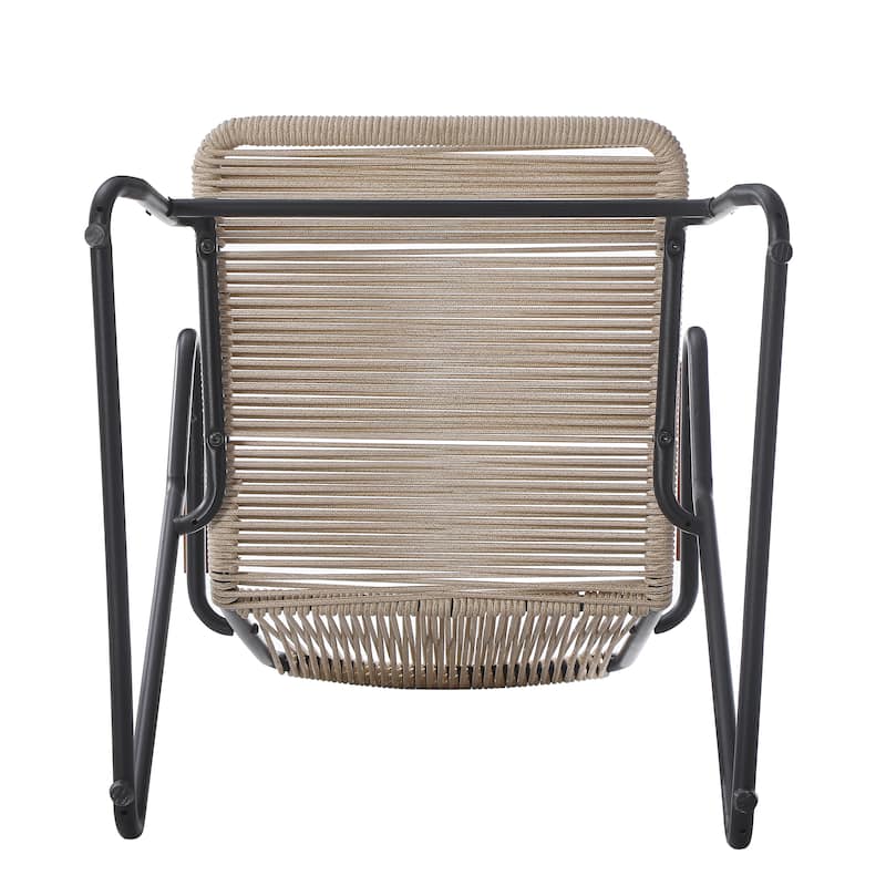 Moonstone Modern Outdoor Rope Weave Chat Set with Side Table by Christopher Knight Home