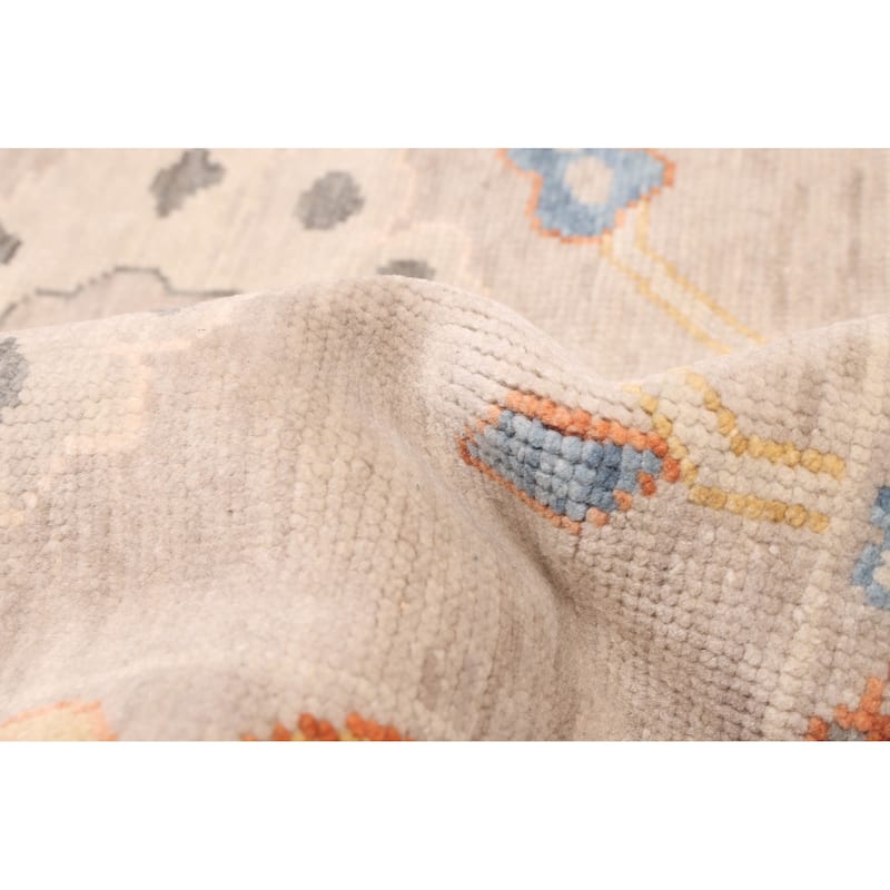 ECARPETGALLERY Hand-knotted Modern Oushak Light Grey Wool Rug - 7'11 x 9'10