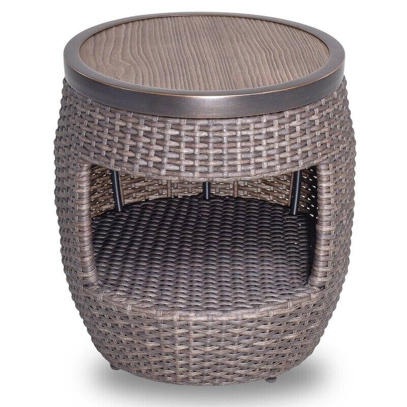 Clihome 20" Round Wicker Coffee Table