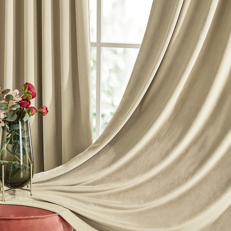 Deconovo Velvet Room Darkening Curtain Panel, Thermal Insulated