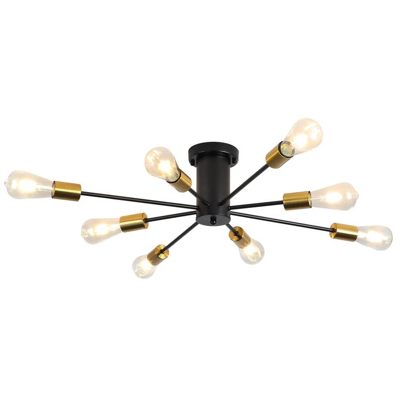 8-Light Modern Semi Flush Mount Sputnik Ceiling Light for Kitchen Bedroom Dining Room