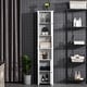 Tall Bathroom Storage Cabinet, Freestanding Linen Tower with 2-Tier ...