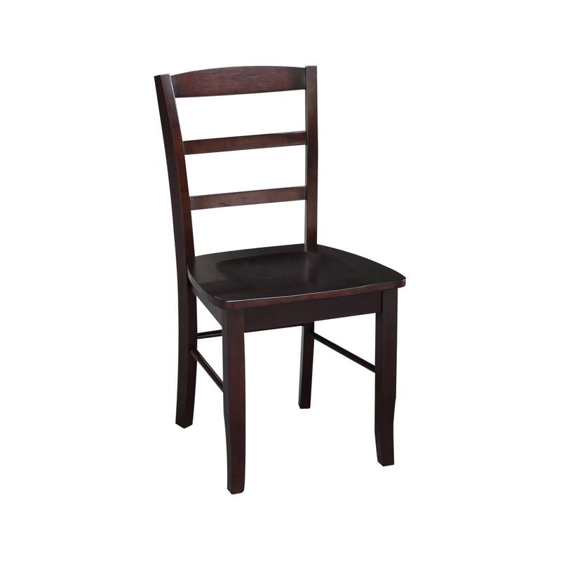 30" Round Pedestal Dining Table with 2 Madrid Ladderback Chairs - 3 Piece Dining Set