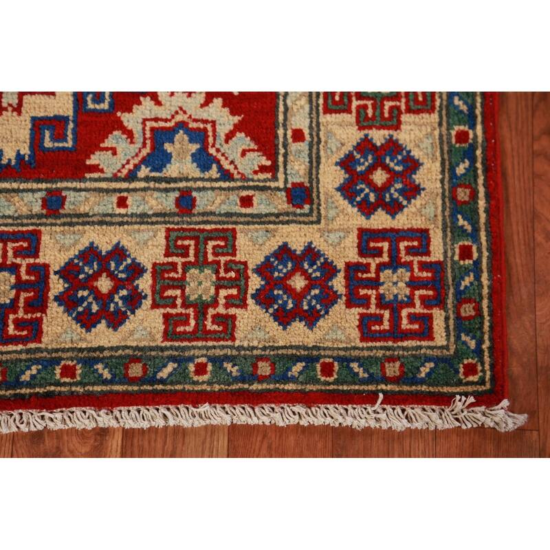 Red Kazak Foyer Rug Oriental Handmade Wool Carpet - 2'7"x 4'0"