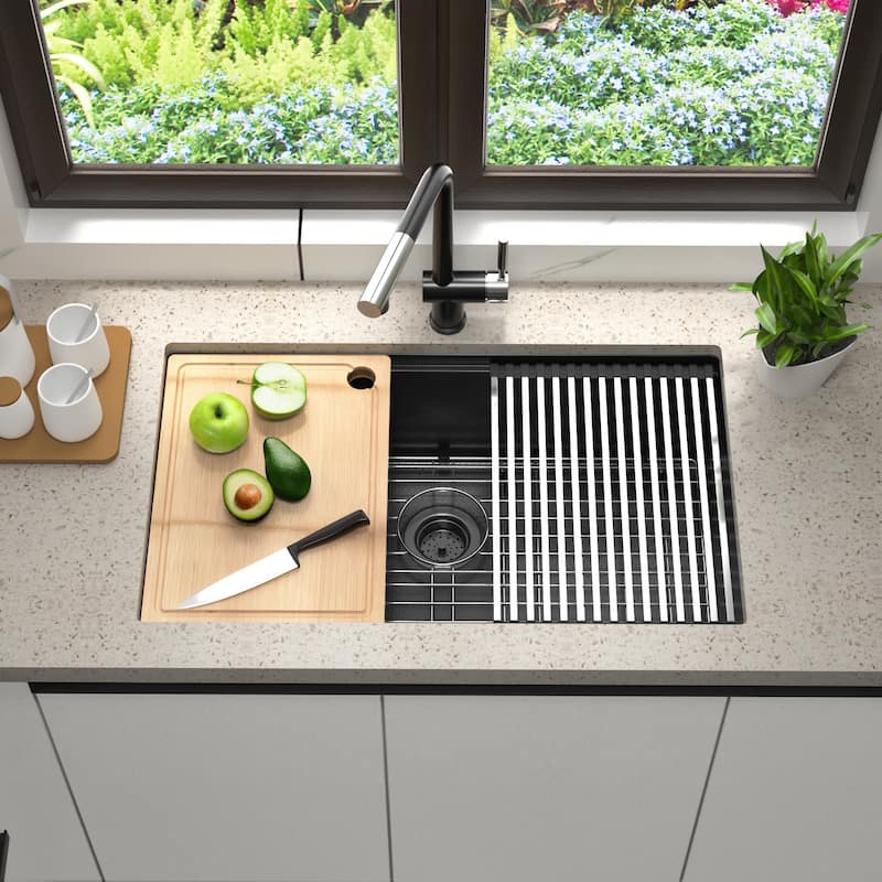 Undermount Stainless Steel Kitchen Sink -Black-Single Bowl