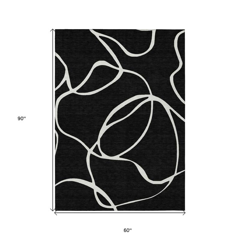 HomeRoots Abstract Transitional Rectangle Outdoor Rug