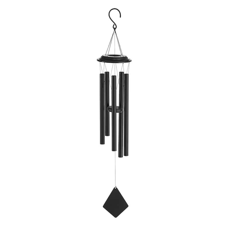 Glitzhome Set of 2 - 38''H Metal Black Windchime