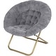 preview thumbnail 1 of 6, Milliard Cozy X-large Faux Fur Saucer Chair Grey