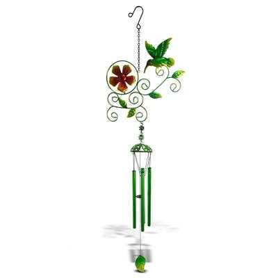 CoTa Global Garden Hummingbird Wind Chime - Handmade Glass And Metal - Multicolor - 35.4 inches