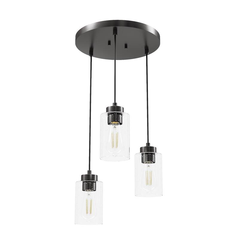 Hunter Hartland 3-Light Cluster Pendant/Chandelier - Dining Room, Kitchen, Bedroom, Entry - Farmhouse, Industrial, Modern