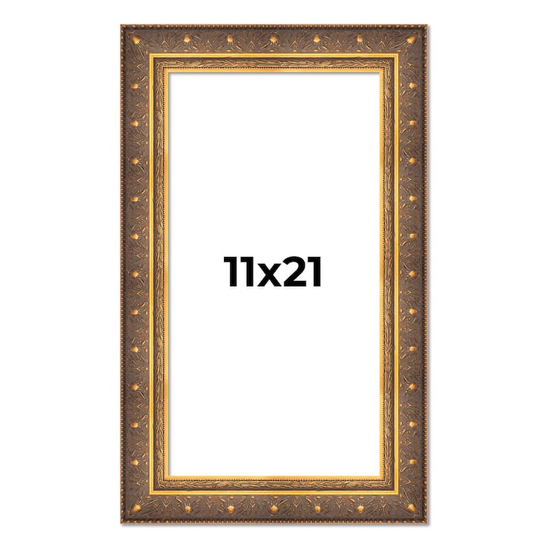 11x21 Frame Gold Real Wood Picture Frame