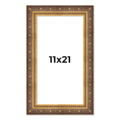 11x21 Frame Gold Real Wood Picture Frame