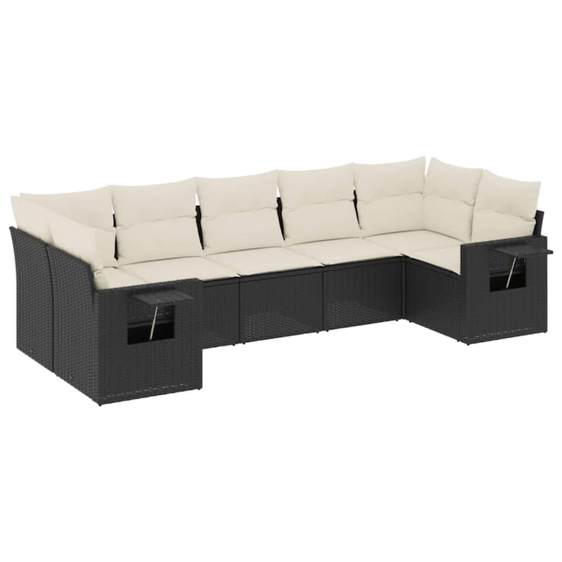 vidaXL Garden Sofa Set Black, Cream White - 24.4 x 24.4 x 27.2