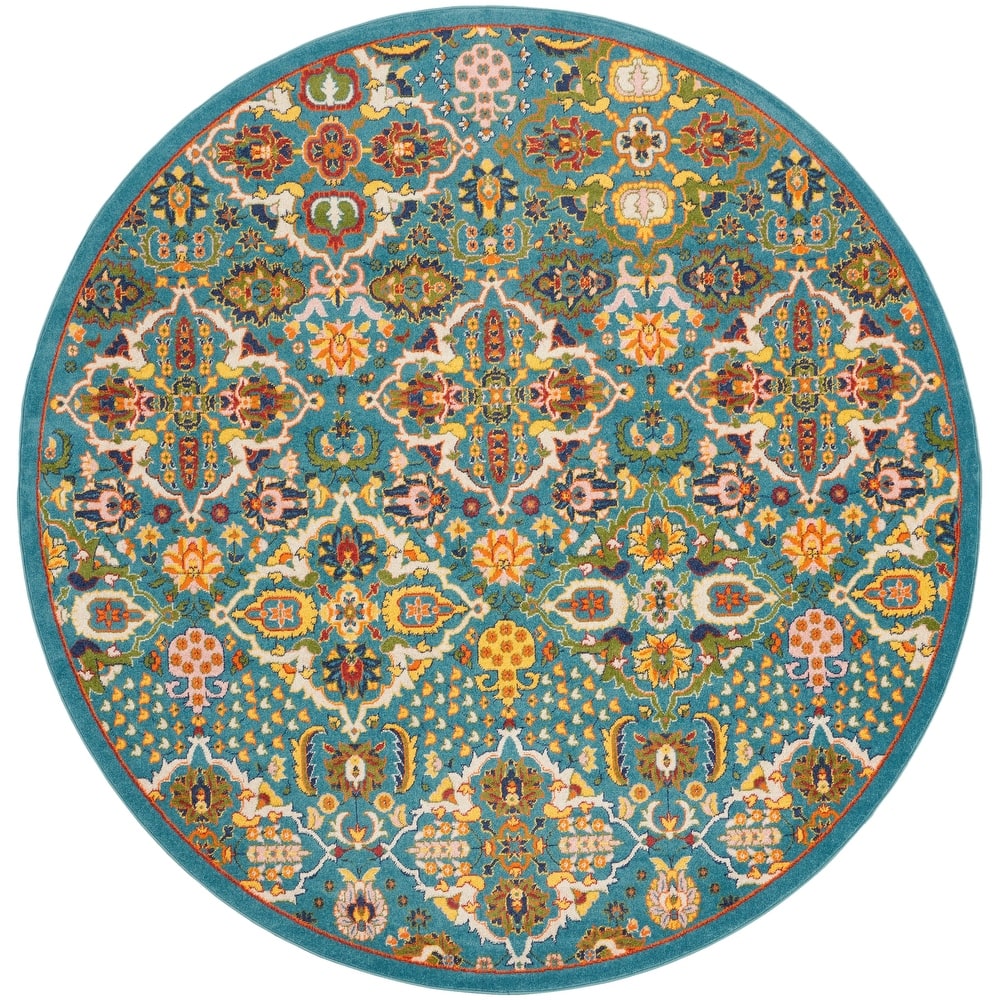 Nourison Allur Contemporary Boho Floral Medallion Area Rug