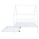 preview thumbnail 11 of 47, Full Size Metal House Bed with Trundle and Roof for Kids, Boys and Girls, Bedroom