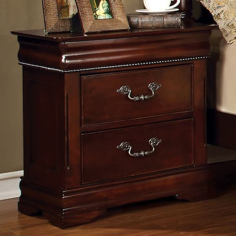 Wooden 3 Drawers Nightstand in Cherry Finish