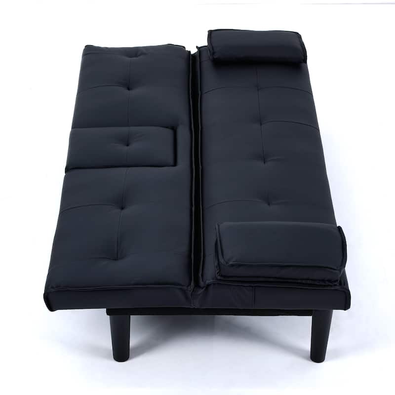 The 67-inch PVC multi-functional sofa bed, with a foldable and cup holder design