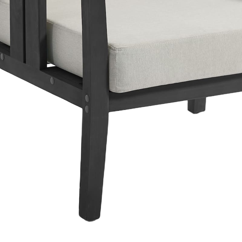 Casual 29"W Outdoor Patio Armchair Set In Solid Teak Wood with Cushion