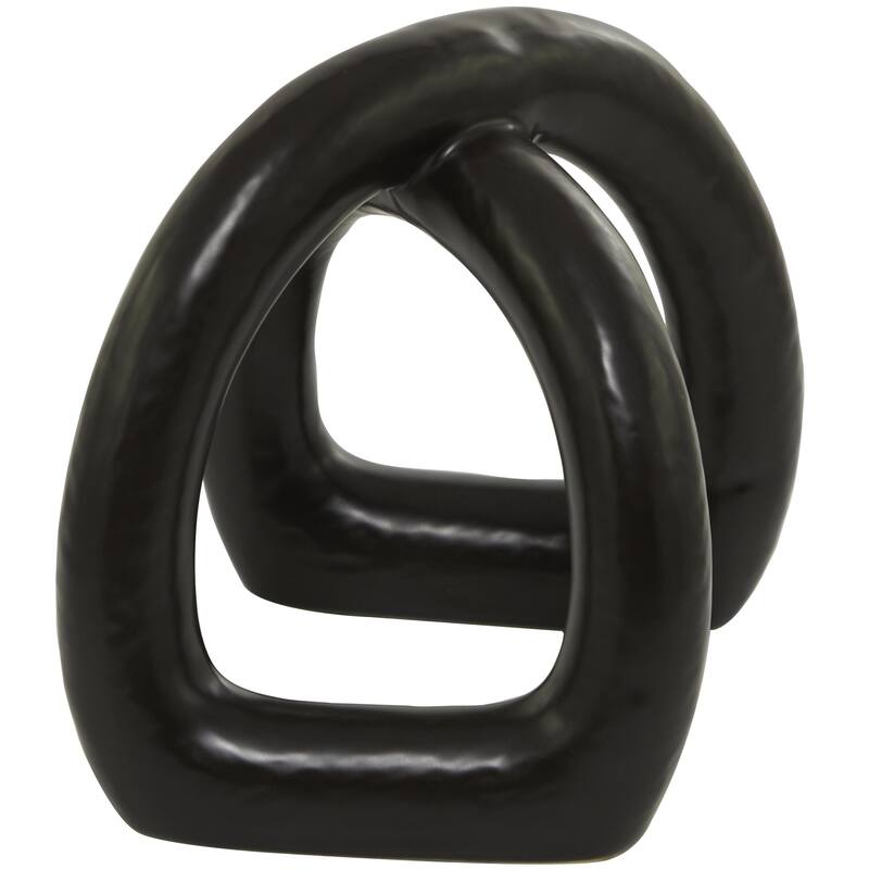 CosmoLiving by Cosmopolitan Black Porcelain Ceramic Arched Abstract Decorative Sculpture
