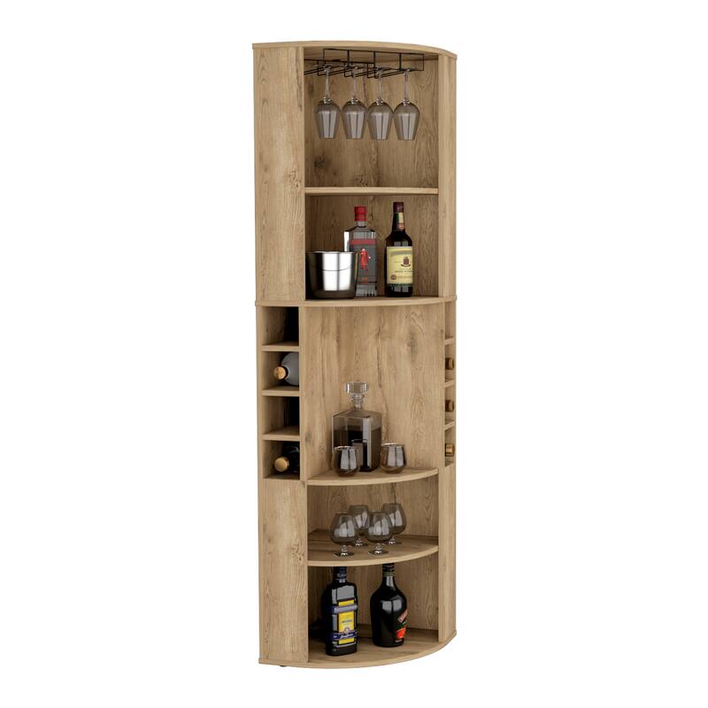 Hasselt Kitchen Pantry, Double Door, Six Shelves -Light Pine - Beige
