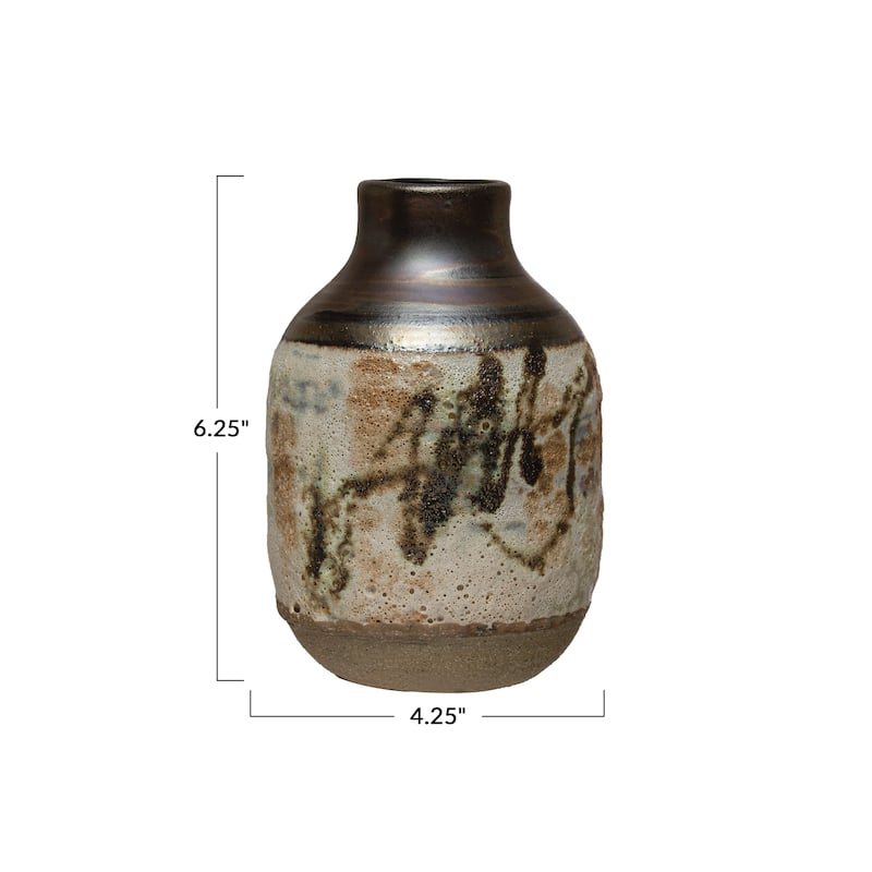 Hand Painted Stoneware Vase