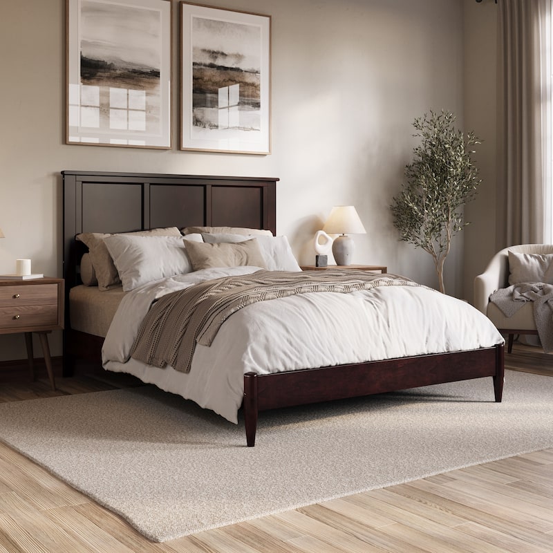 Charlotte Solid Wood Low Profile Platform Bed - Espresso - Queen