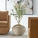 preview thumbnail 1 of 1, Ribbed Terracotta Planter - 18" - Antique White Finish