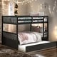 preview thumbnail 39 of 54, Full Size Bunk Bed with Ladder and Safety Rails Espresso