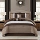 preview thumbnail 27 of 33, Nanshing Ester Red and Black 7-Piece Comforter Set California King - Brown