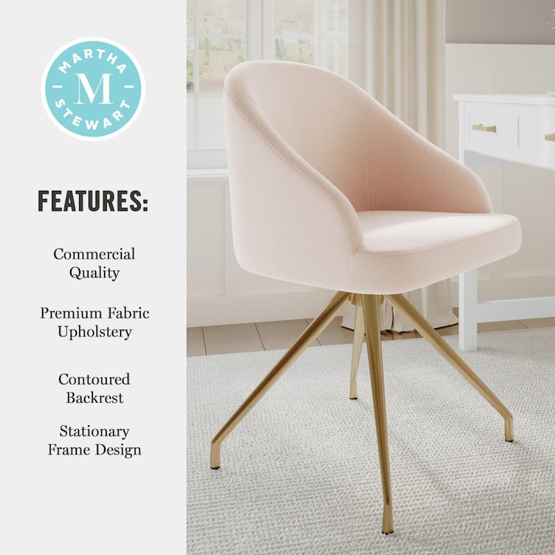 Martha Stewart Upholstered Stationary Swivel Home Office Chair