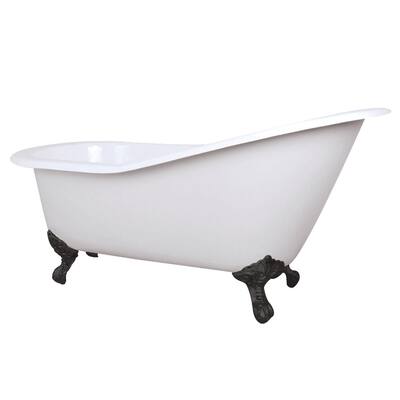 Kingston Brass Aqua Eden 61" Clawfoot Cast Iron Soaking Tub with