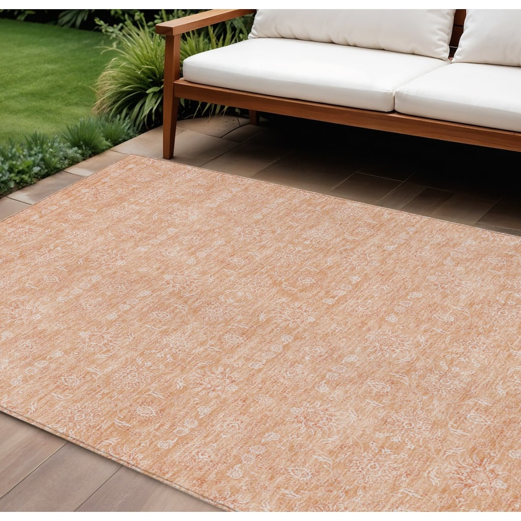 HomeRoots Floral Transitional Rectangle Outdoor Rug