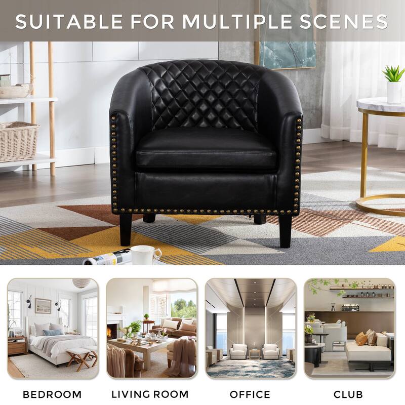Club Chairs with nailheads and solid wood legs