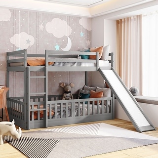 Twin Over Twin Bunk Bed with Slide and Ladder - Bed Bath & Beyond ...
