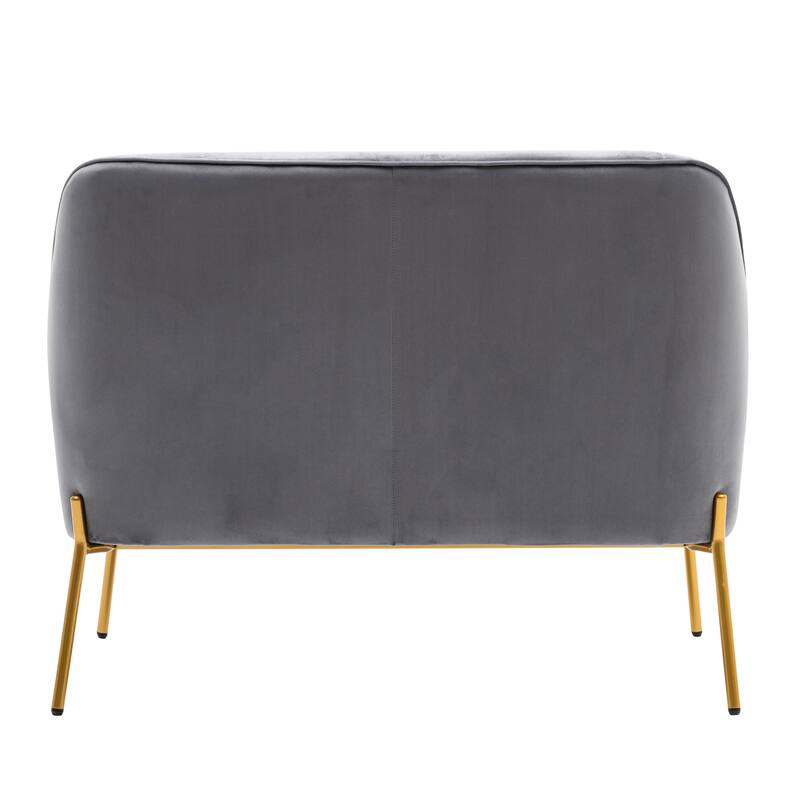 Porthos Home Kyler Loveseat Couch Sofa, Velvet Upholstery, Gold Chrome Legs