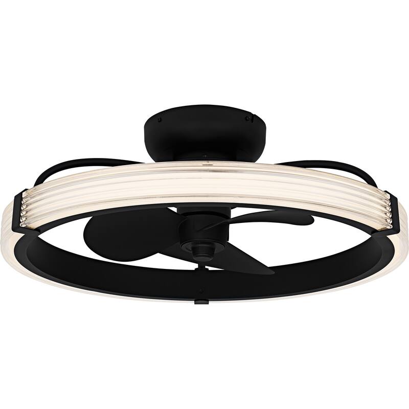 Elrod Integrated LED Matte Black Ceiling Fan Light