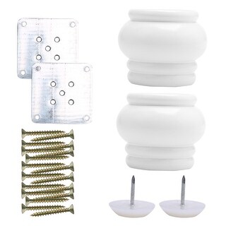 Shop 3 Inch Round Wood Furniture Legs Sofa Dresser Feet Set Of 2 White On Sale Overstock 28765185