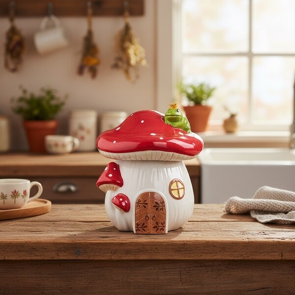 10 Strawberry Street Toadstool Cottage Ceramic Canister - Bed Bath