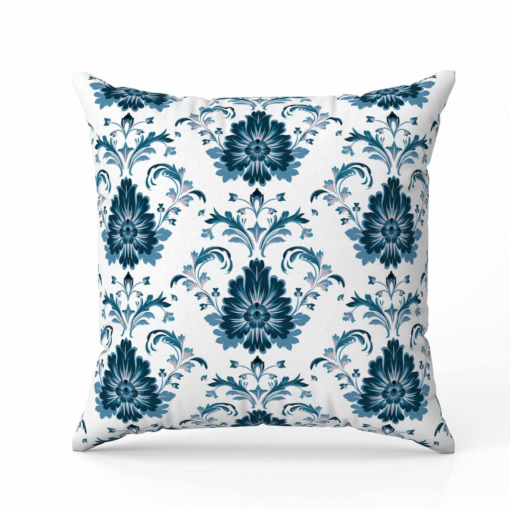 Ornate Opulence Faux Suede Reversible Throw Pillow Turquoise and Pink