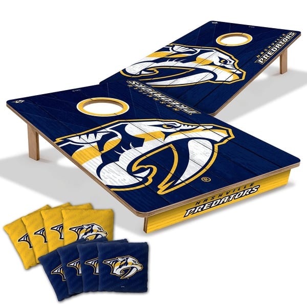 slide 2 of 7, Nashville Predators NHL Tailgate Cornhole Board Set Include Carrying Case