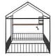 preview thumbnail 33 of 72, Twin/Full Size Metal House Bed with Desk and Shelves, House Floor Bed Frame with Power Outlets and USB Ports